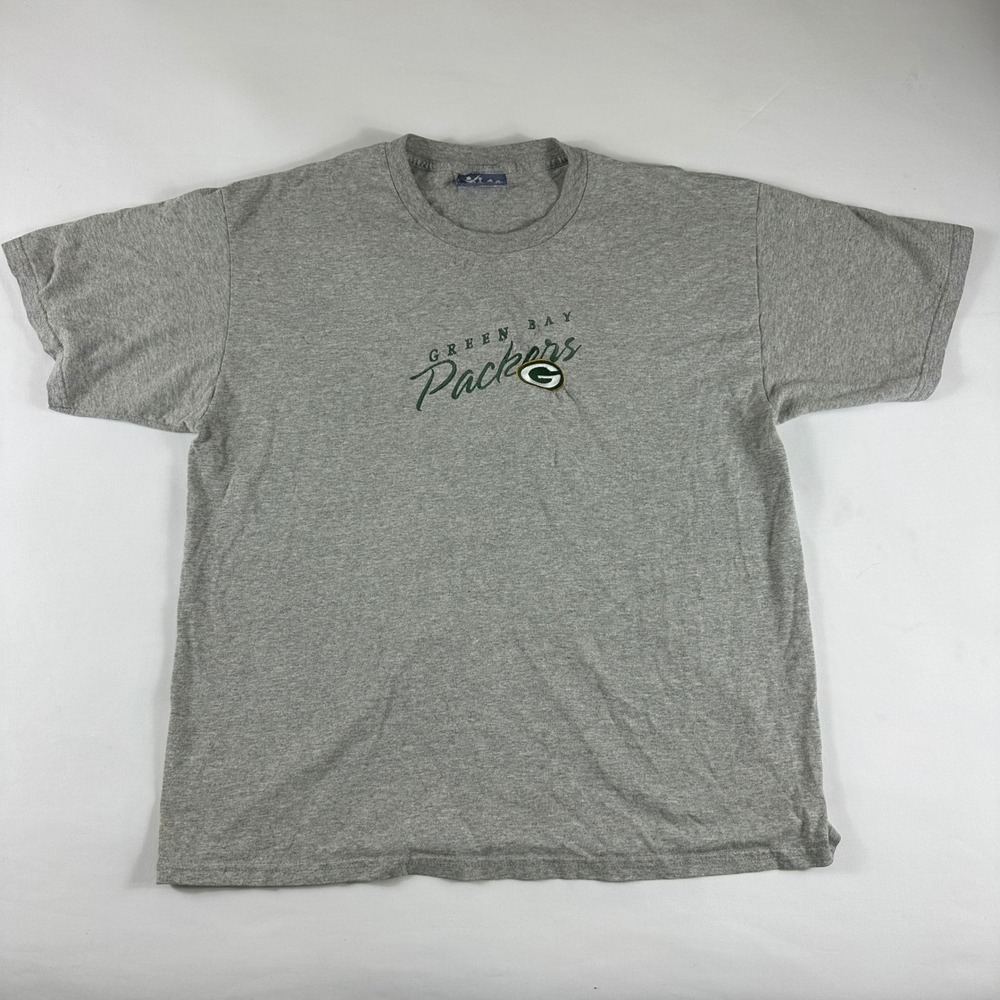 Vintage Green Bay Packers NFL T Shirt Mens XL Gray‎ Cotton Polyester Lee Sport